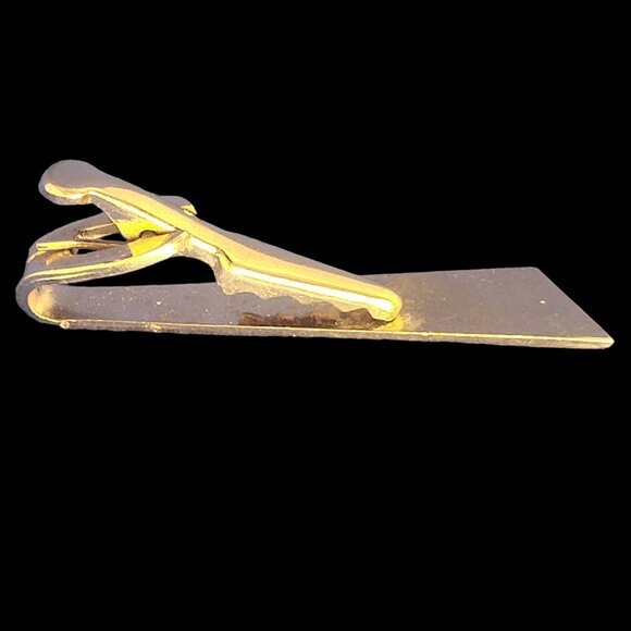 Gold-Plated Tie clip with Letter H monogram - Picture 3 of 6